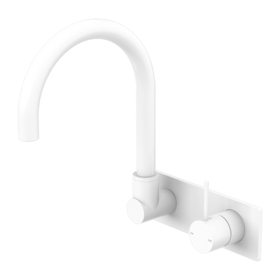 Nero Wall Basin/Bath Swivel Spout Handle Up Matte White