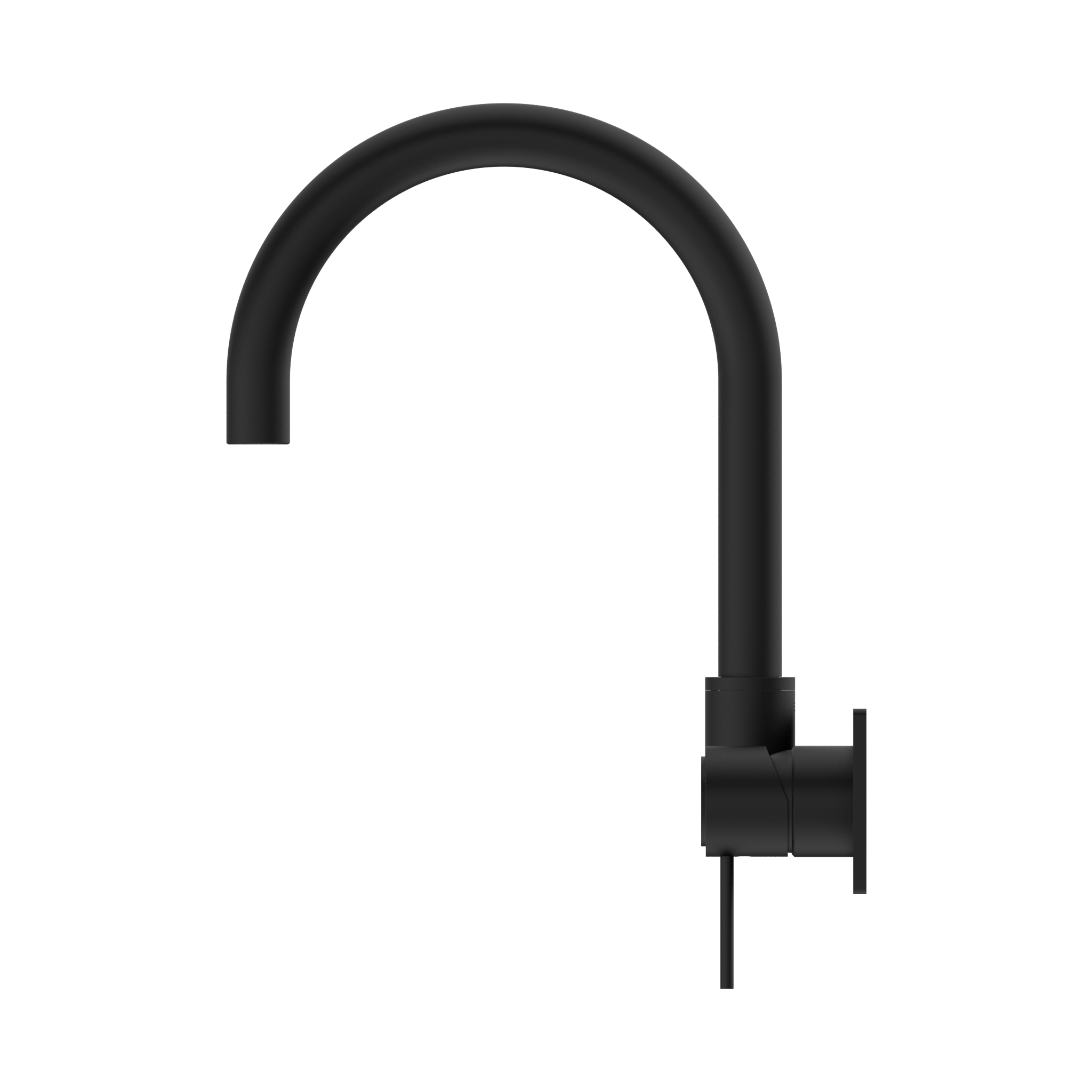 Nero Mecca Wall Basin/Bath Mixer Swivel Spout Handle Down Matte Black