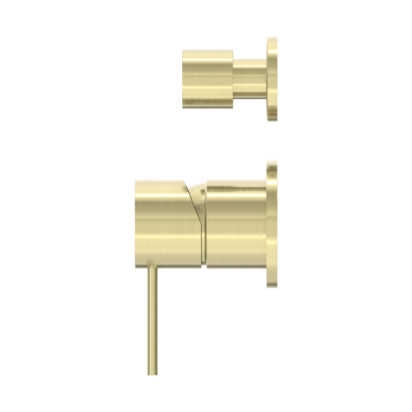 Nero Mecca Shower Mixer With Diverter Sperate Back Plate Brushed Gold