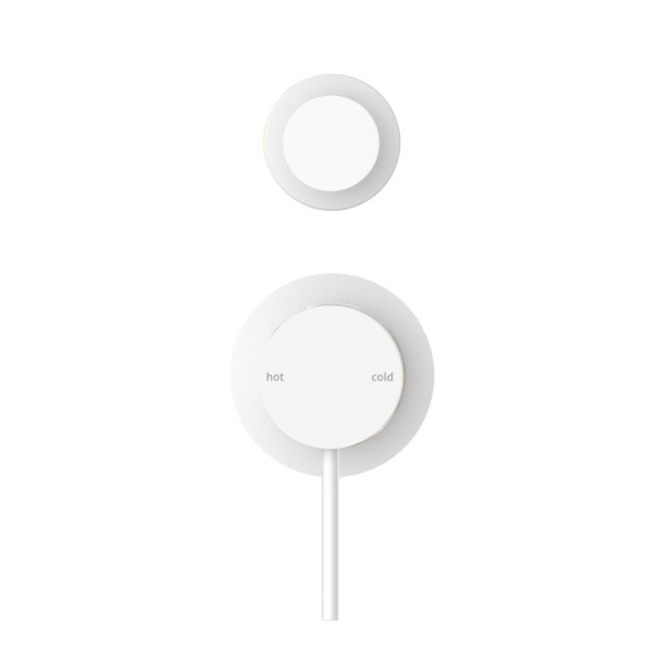 Nero Mecca Shower Mixer With Diverter Sperate Back Plate Matte White