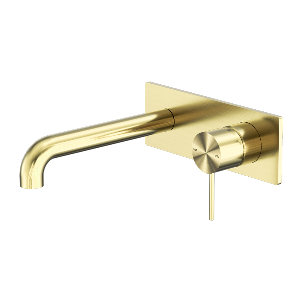 Nero Mecca Wall Basin/Bath Mixer Brushed Gold