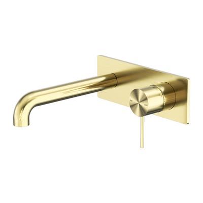Nero Mecca Wall Basin/Bath Mixer Brushed Gold
