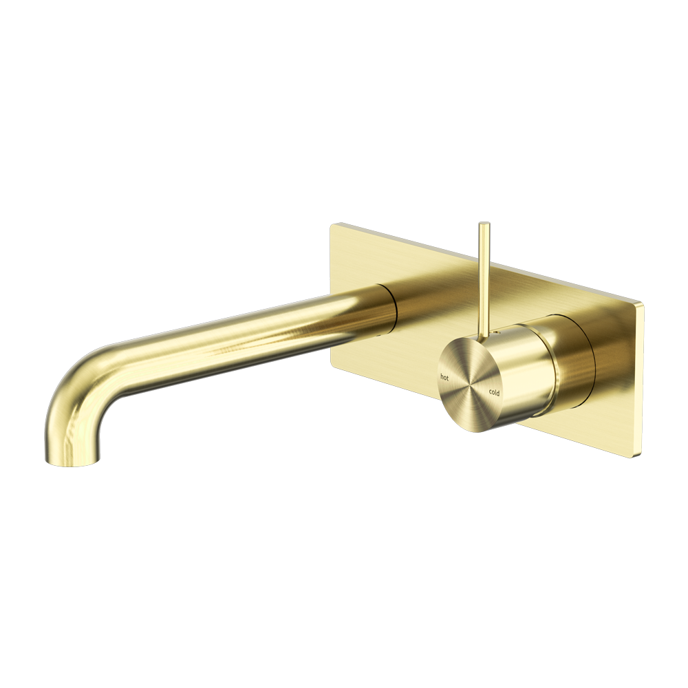 Nero  Mecca Wall Basin/Bath Mixer Handle Up Brushed Gold