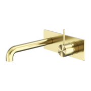 Nero  Mecca Wall Basin/Bath Mixer Handle Up Brushed Gold