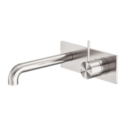 Nero Mecca Wall Basin/Bath Mixer Handle Up Brushed Nickel