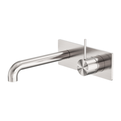 Nero Mecca Wall Basin/Bath Mixer Handle Up Brushed Nickel