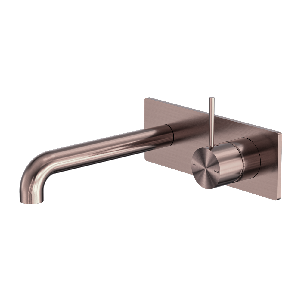 Nero Mecca Wall Basin/Bath Mixer Handle Up Brushed Bronze