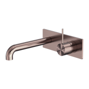Nero Mecca Wall Basin/Bath Mixer Handle Up Brushed Bronze