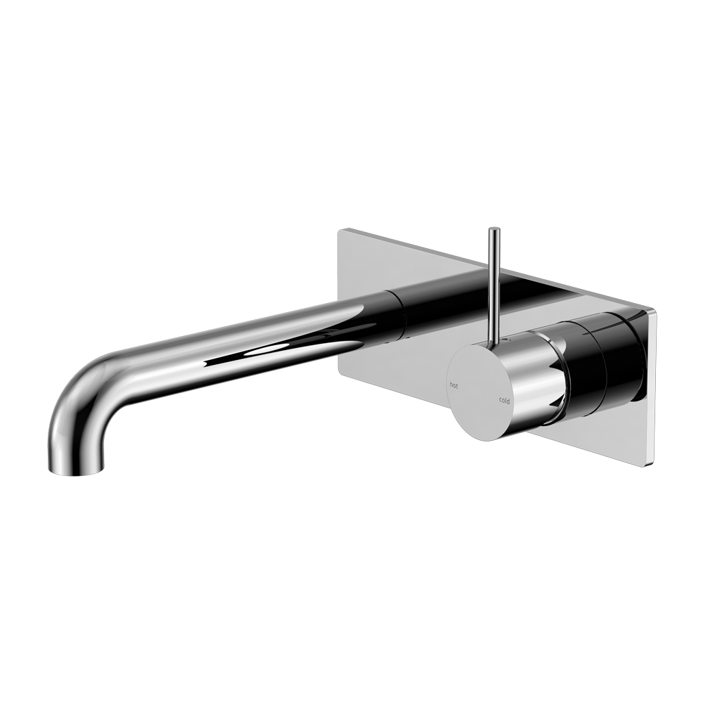 Nero Mecca Wall Basin/Bath Mixer Handle Up Chrome