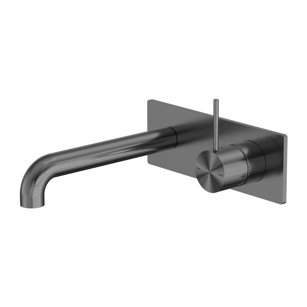 Nero Mecca Wall Basin/Bath Mixer Handle Up Gun Metal