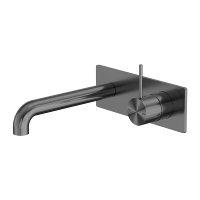 Nero Mecca Wall Basin/Bath Mixer Handle Up Gun Metal