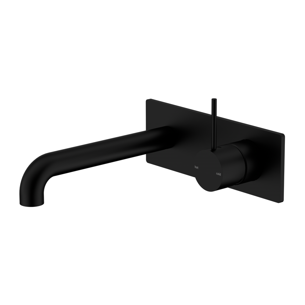 Nero Mecca Wall Basin/Bath Mixer Handle Up Matte Black