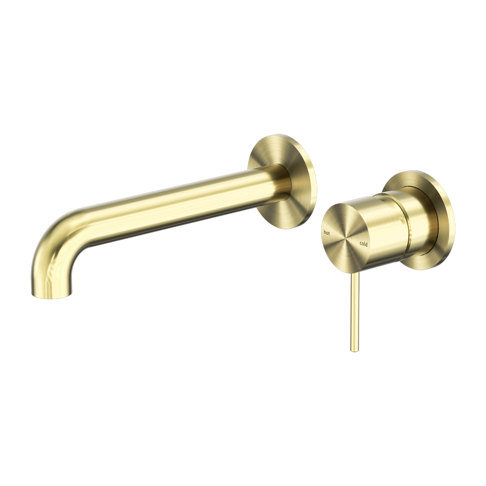 Nero Mecca Wall Basin/Bath Mixer Brushed Gold