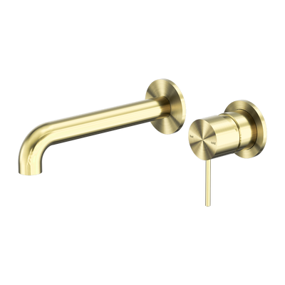 Nero Mecca Wall Basin/Bath Mixer Brushed Gold