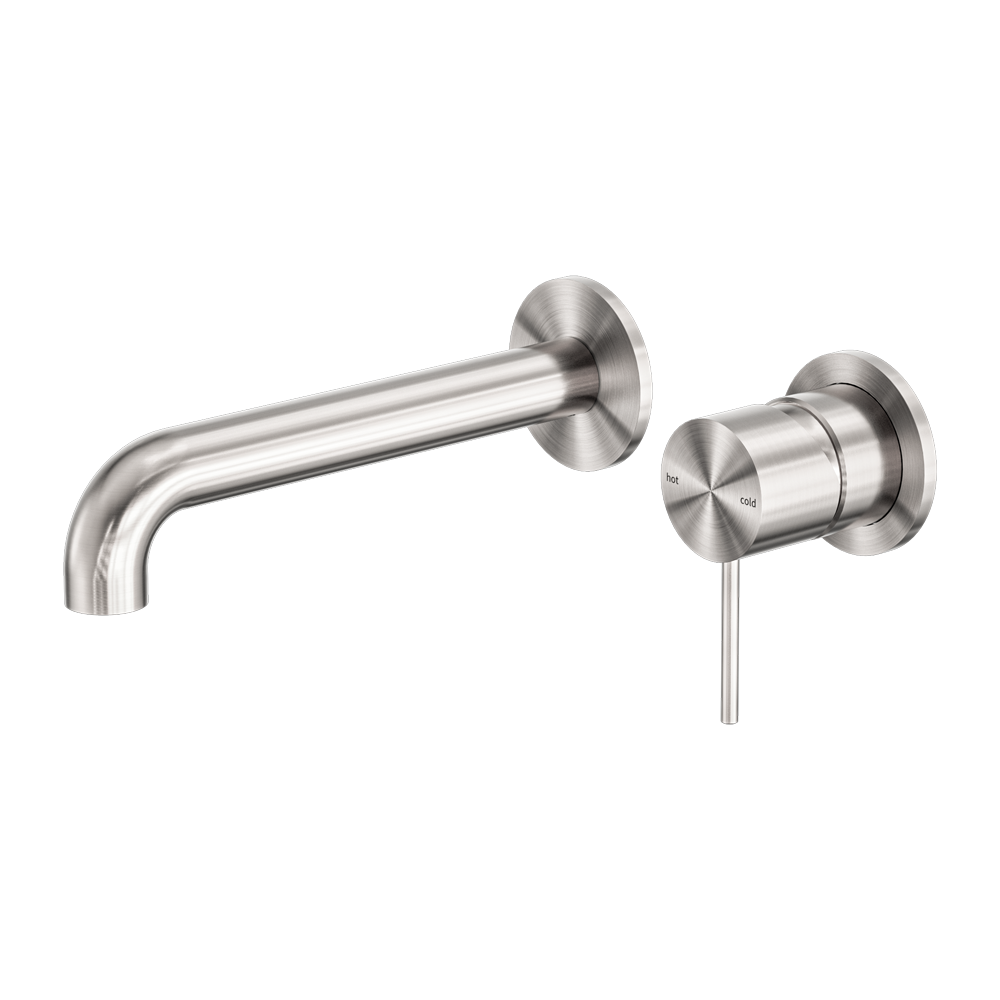 Nero Mecca Wall Basin/Bath Mixer Brushed Nickel