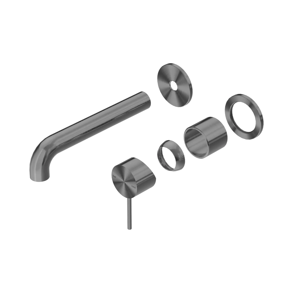 Mecca Wall Basin/Bath Mixer Separate Back Plate 185mm Trim Kit Only Gun Metal
