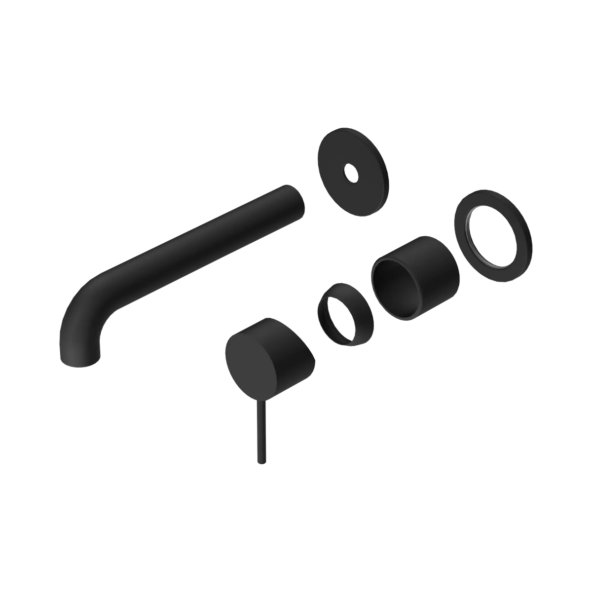 Mecca Wall Basin/Bath Mixer Separate Back Plate 185mm Trim Kit Only Matte Black