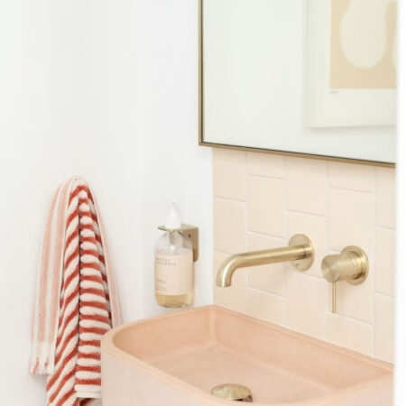 Nero Mecca Wall Basin/Bath Mixer Brushed Gold