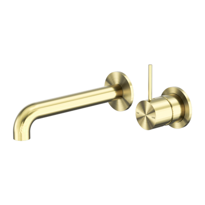 Nero Mecca Wall Basin/Bath Mixer Handle Up Brushed Gold