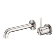 Nero Mecca Wall Basin/Bath Mixer Handle Up Brushed Nickel