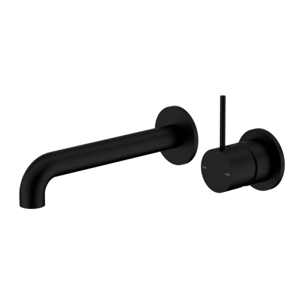 Nero Mecca Wall Basin/Bath Mixer Handle Up Matte Black