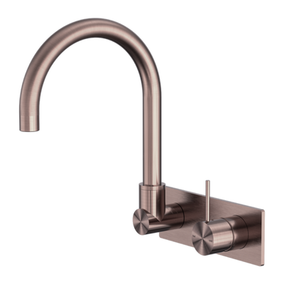 Nero Wall Basin/Bath Swivel Spout Handle Up Brushed Bronze
