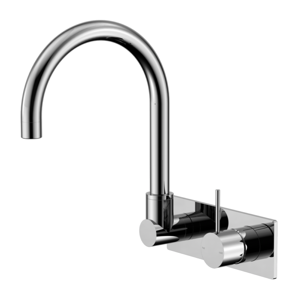 Nero Wall Basin/Bath Swivel Spout Handle Up Chrome