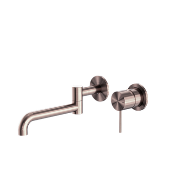 Nero Mecca Wall Basin/Bath Mixer Swivel Spout Set 225mm Brushed Bronze
