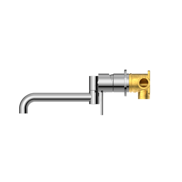 Nero Mecca Wall Basin/Bath Mixer Swivel Spout Set 225mm Chrome