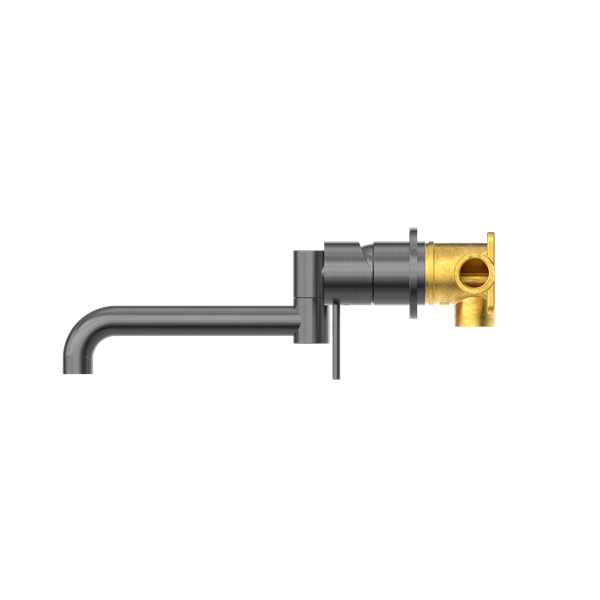 Nero Mecca Wall Basin/Bath Mixer Swivel Spout Set 225mm Gun Metal