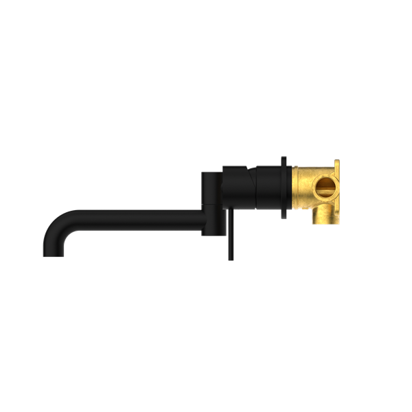 Nero Mecca Wall Basin/Bath Mixer Swivel Spout Set 225mm Matte Black
