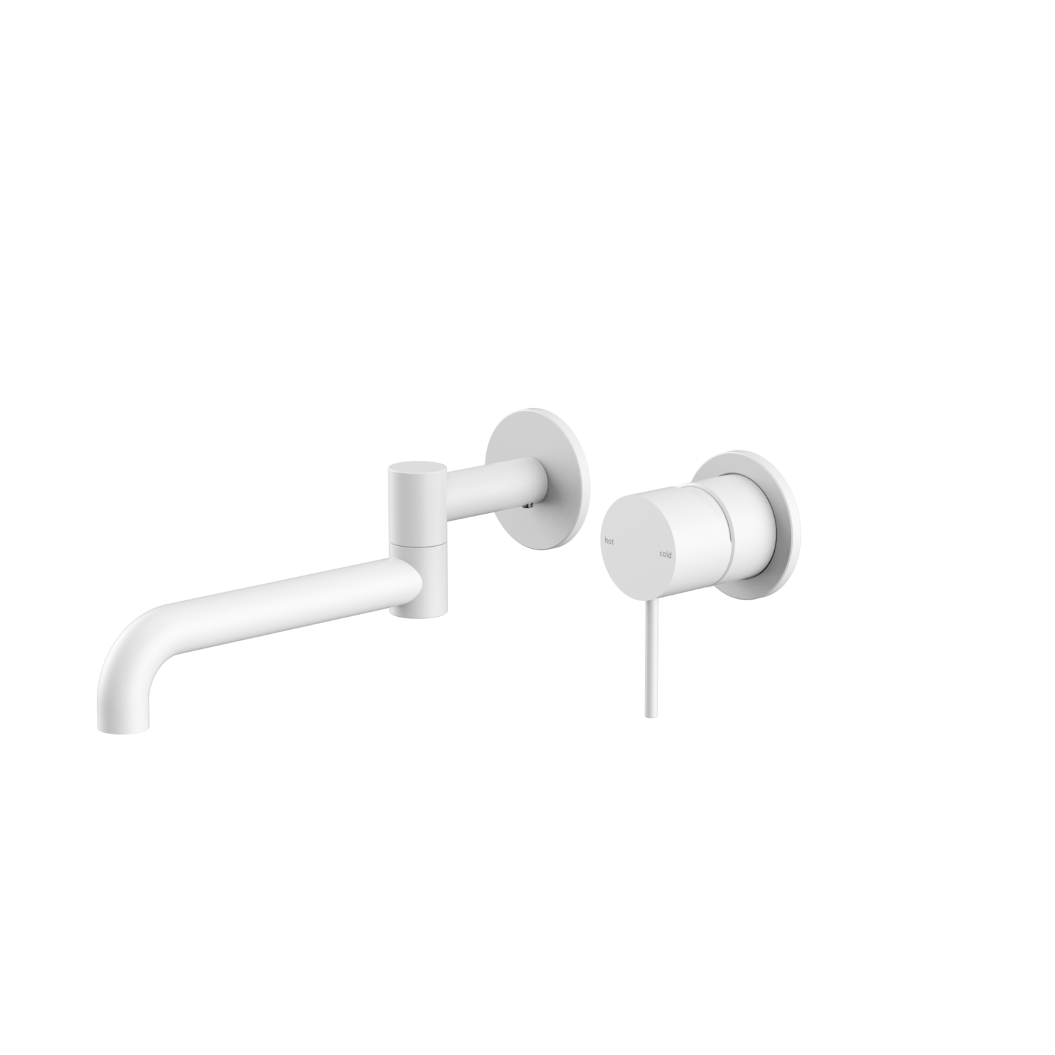 Nero Mecca Wall Basin/Bath Mixer Swivel Spout Set 225mm Matte White