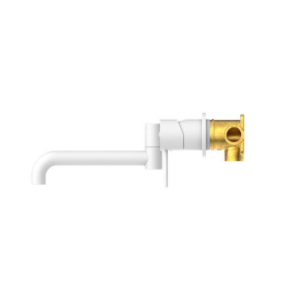 Nero Mecca Wall Basin/Bath Mixer Swivel Spout Set 225mm Matte White