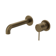 Nero Mecca Wall Basin/Bath Mixer Separate Back Plate 160mm Tumbled Antique Brass