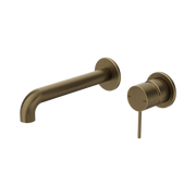 Nero Mecca Wall Basin/Bath Mixer Separate Back Plate 185mm Tumbled Antique Brass
