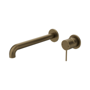 Nero Mecca Wall Basin/Bath Mixer Separate Back Plate 230mm Tumbled Antique Brass