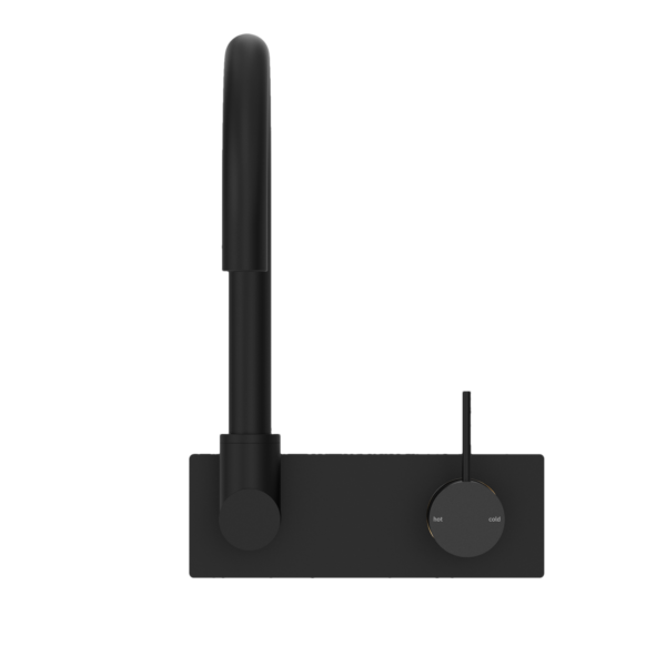 Nero Wall Basin/Bath Swivel Spout Handle Up Matte Black