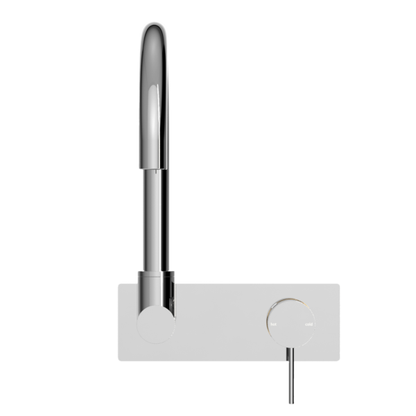 Nero Mecca Wall Basin/Bath Mixer Swivel Spout Handle Down Chrome