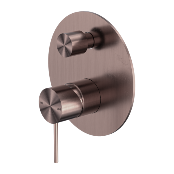 Nero Mecca Shower Mixer With Diverter Brushed Bronze