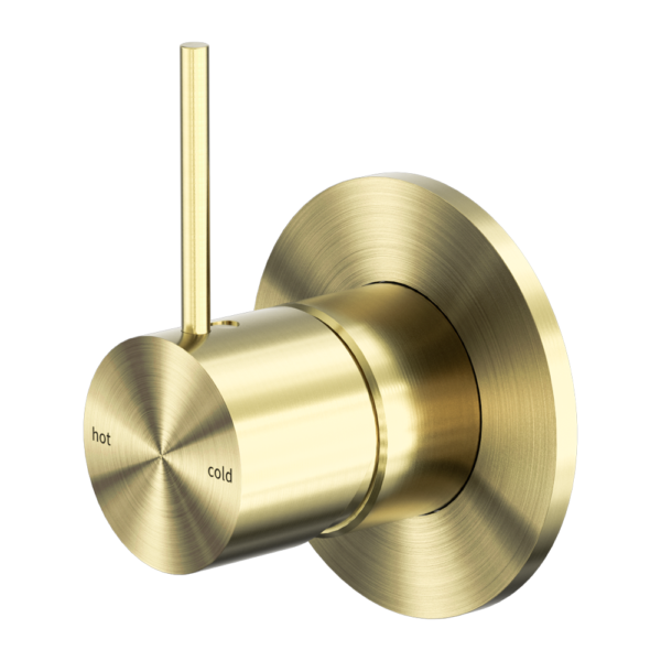 Nero Mecca Shower / Basin Mixer 80mm Plate Handle Up Brushed Gold