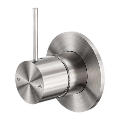 Nero Mecca Shower / Basin Mixer 80mm Plate Handle Up Brushed Nickel