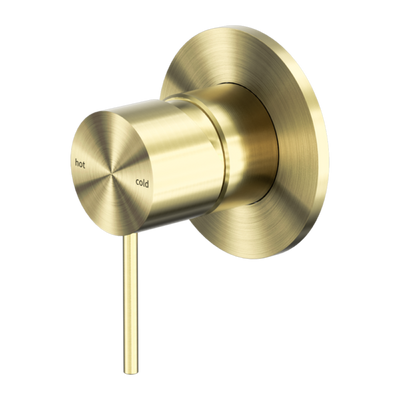 Nero Mecca Shower / Basin Wall Mixer 80mm Plate Brushed Gold