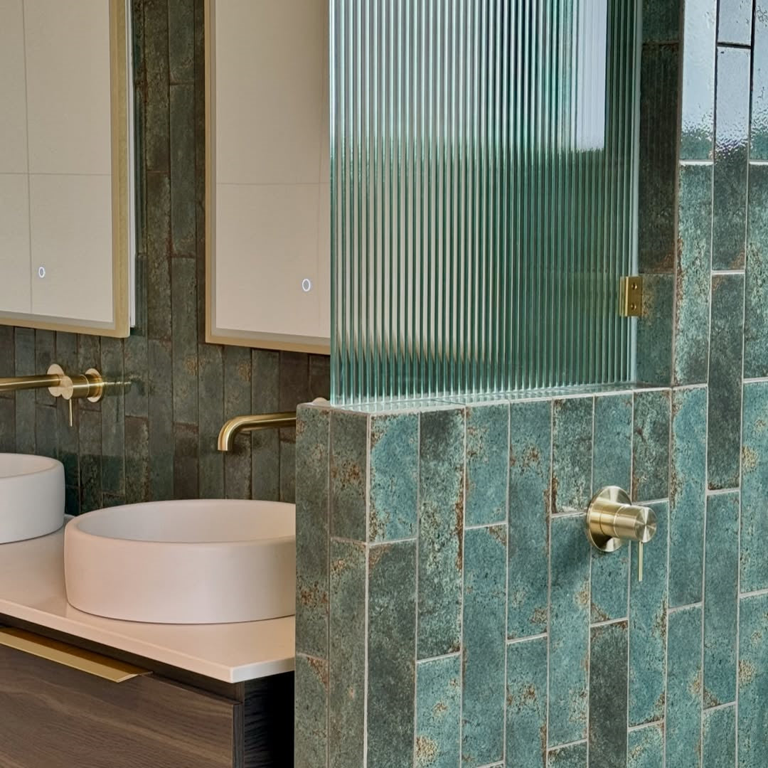 Nero Mecca Shower / Basin Wall Mixer 80mm Plate Brushed Gold