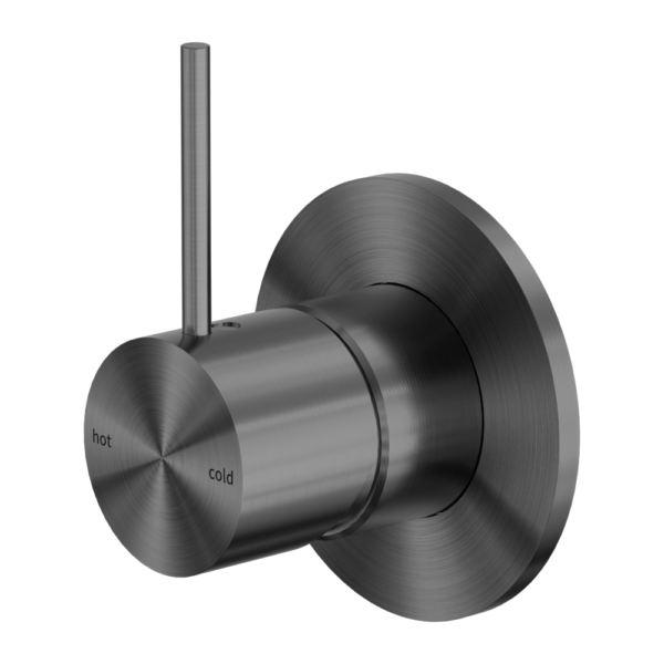 Nero Mecca Shower / Basin Mixer 80mm Plate Handle Up Gun Metal