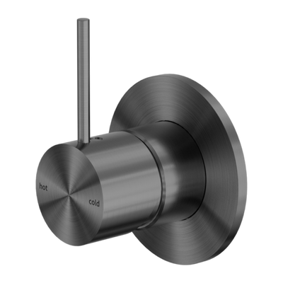 Nero Mecca Shower / Basin Mixer 80mm Plate Handle Up Gun Metal