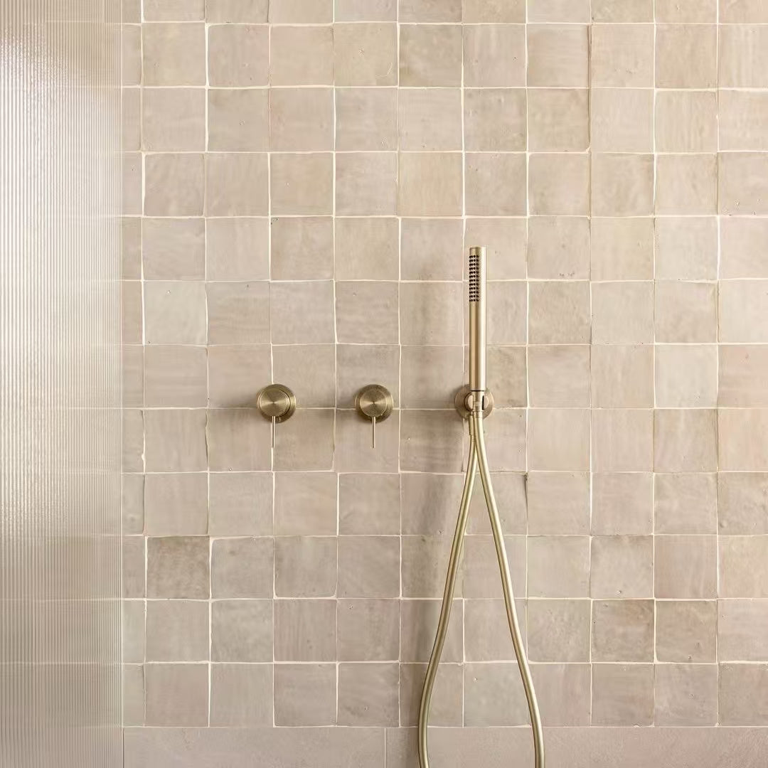 Nero Mecca Shower / Basin Wall Mixer 60mm Plate Brushed Gold