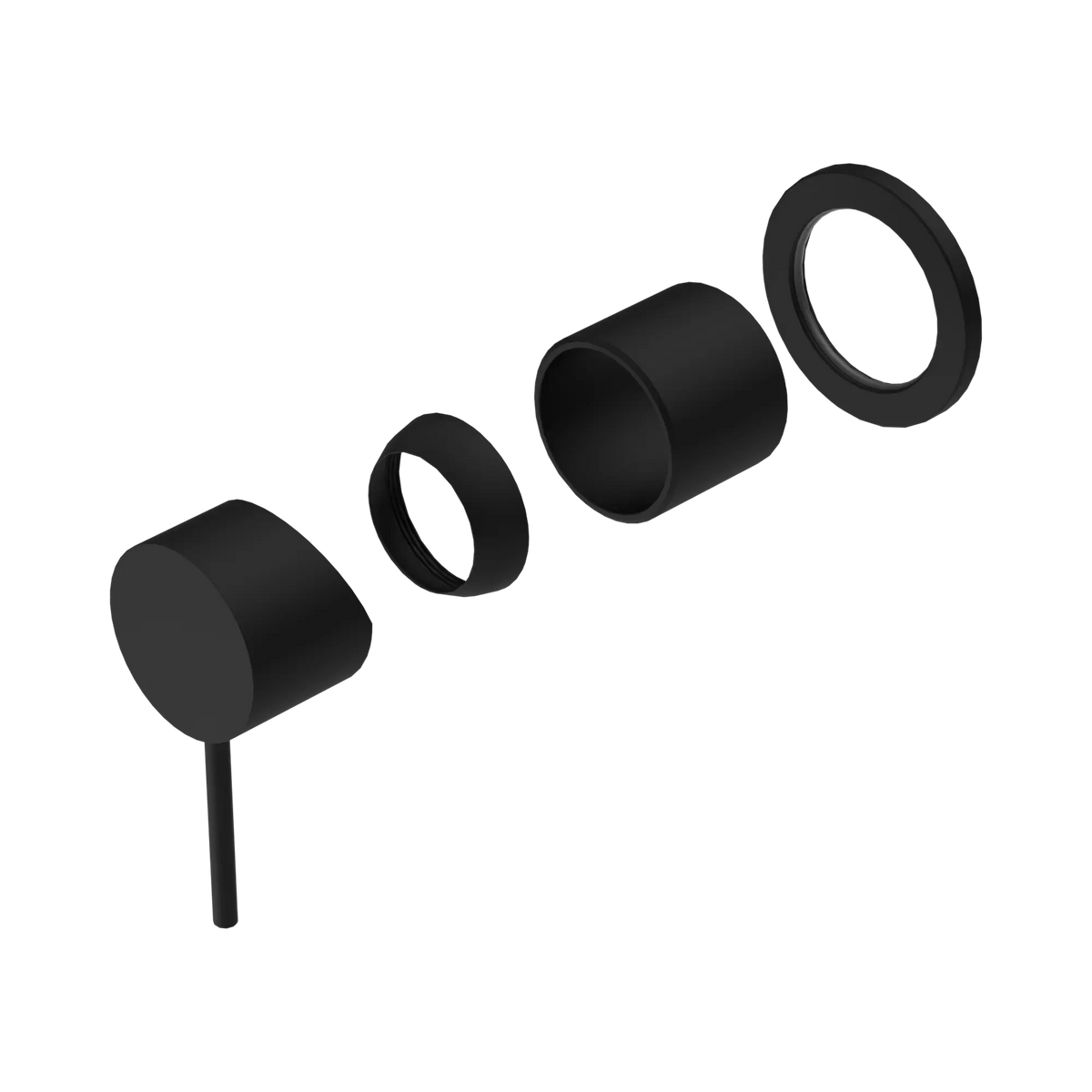 Mecca Shower Mixer 60mm Plate Trim Kit Only Matte Black