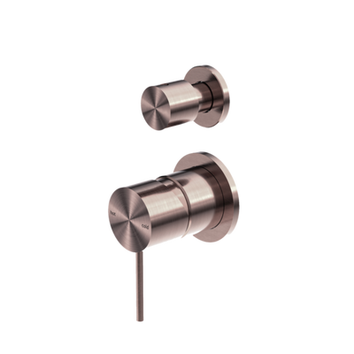 Nero Mecca Shower Mixer With Diverter Sperate Back Plate Brushed Bronze