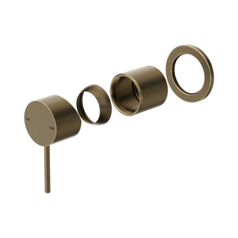 Nero Mecca Shower Mixer 60mm Plate Trim Kit Only Tumbled Antique Brass
