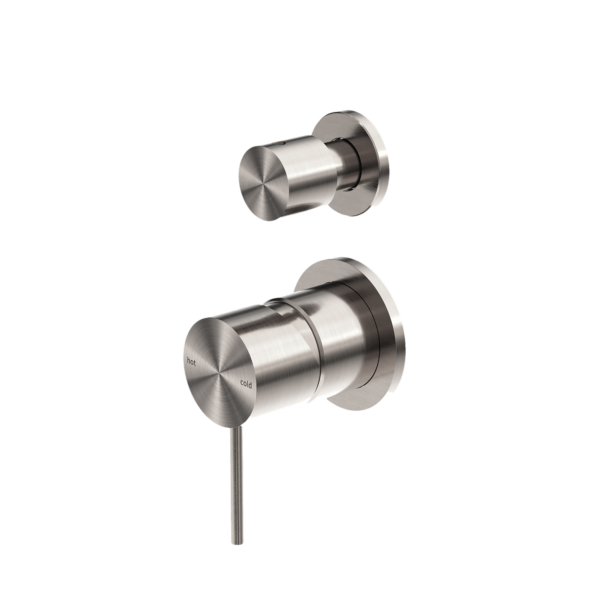 Nero Mecca Shower Mixer With Diverter Sperate Back Plate Brushed Nickel